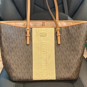 Michael Kors Signature Brown and Gold Tote